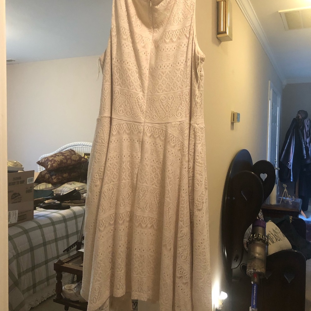 London Times Gold Sleeveless Cowl Neck A-Line Dress